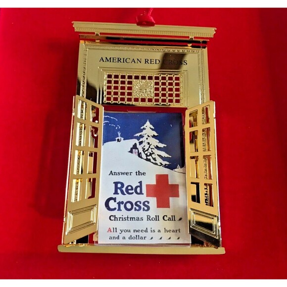American Red Cross Ornament Christmas Roll Call WWI Holiday Original Box - Picture 1 of 4